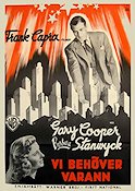 Vi behöver varann 1941 poster Gary Cooper Barbara Stanwyck Frank Capra