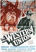 Western Union 1941 poster Robert Young Randolph Scott Dean Jagger Fritz Lang
