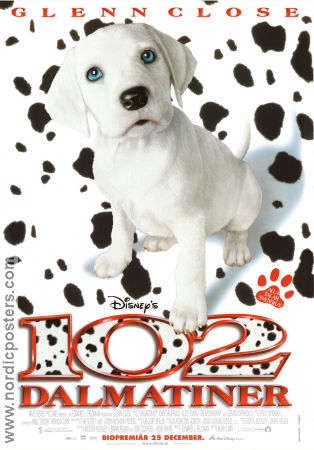102 Dalmatians 2000 movie poster Glenn Close Gérard Depardieu Ioan Gruffudd Kevin Lima Dogs