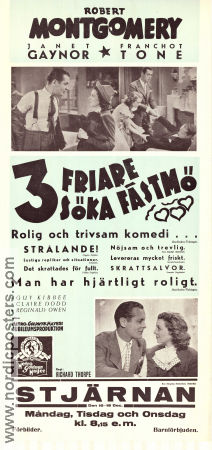 3 friare söka fästmö 1938 poster Janet Gaynor Robert Montgomery Franchot Tone Richard Thorpe