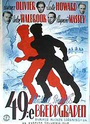 49th Parallel 1941 movie poster Laurence Olivier Leslie Howard Eric Rohman art