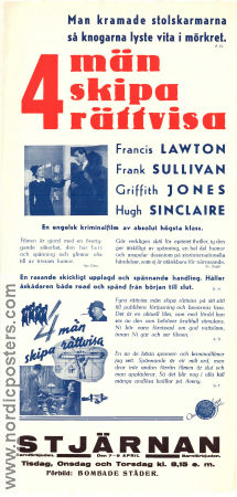 4 män skipa rättvisa 1939 poster Hugh Sinclair Griffith Jones Francis L Sullivan Walter Forde