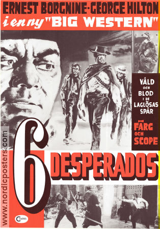 6 desperados 1969 poster George Hilton Ernest Borgnine Alberto de Mendoza Julio Buchs