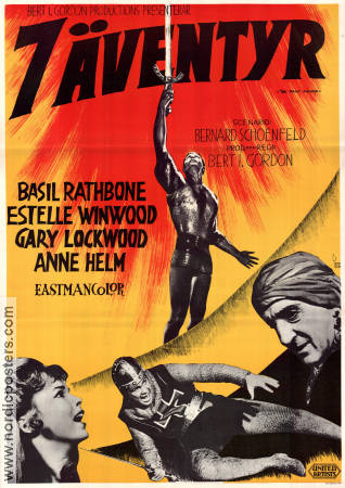 The Magic Sword 1962 movie poster Basil Rathbone Estelle Winwood Gary Lockwood Bert I Gordon