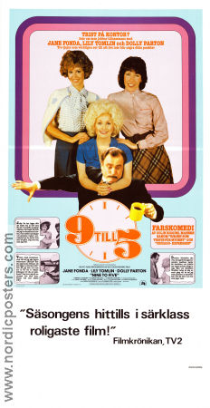 9 to 5 1980 movie poster Jane Fonda Dolly Parton Lily Tomlin Colin Higgins Clocks