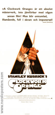 A Clockwork Orange 1971 movie poster Malcolm McDowell Patrick Magee Michael Bates Stanley Kubrick Writer: Anthony Burgess