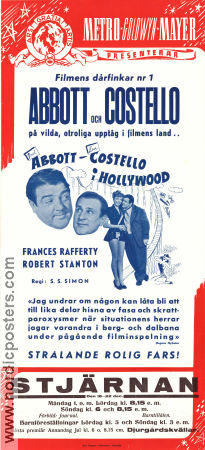 Bud Abbott and Lou Costello in Hollywood 1945 movie poster Bud Abbott Lou Costello Frances Rafferty S Sylvan Simon