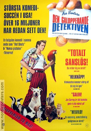Ace Ventura: Pet Detective 1994 poster Jim Carrey Tom Shadyac