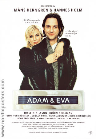 Adam och Eva 1997 movie poster Josefin Nilsson Björn Kjellman Tintin Anderzon Måns Herngren Romance