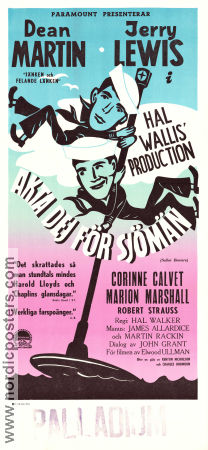 Akta dej för sjömän 1952 poster Dean Martin Jerry Lewis Connie Calvet Hal Walker Skepp och båtar Musikaler