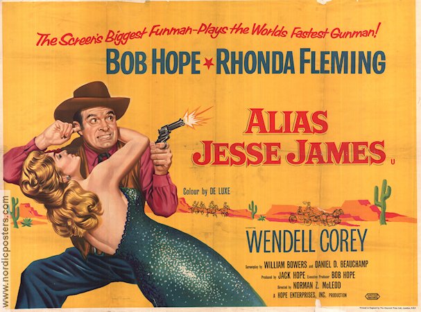 Alias Jesse James 1959 movie poster Bob Hope Rhonda Fleming