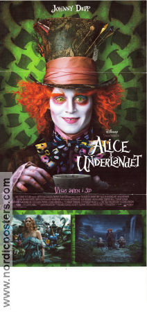 Alice in Wonderland 2010 movie poster Mia Wasikowska Johnny Depp Helena Bonham Carter Tim Burton 3-D