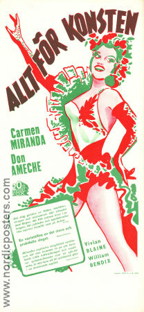 Allt för konsten 1944 poster Carmen Miranda Don Ameche William Bendix Walter Lang