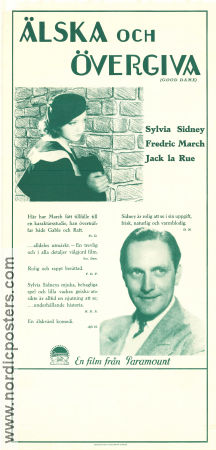 Älska och övergiva 1934 poster Sylvia Sidney Fredric March Jack La Rue Marion Gering