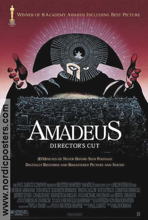 Amadeus 1984 poster F Murray Abraham Tom Hulce Elizabeth Berridge Milos Forman Musik: Wolfgang Amadeus Mozart Konstaffischer