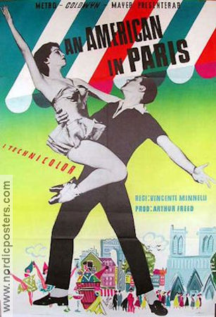 An American in Paris 1951 movie poster Gene Kelly Leslie Caron Oscar Levant Vincente Minnelli Dance Musicals