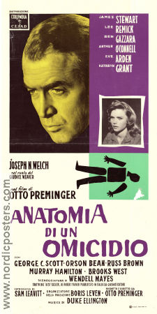 Anatomy of a Murder 1959 movie poster James Stewart Lee Remick Ben Gazzara Otto Preminger Poster artwork: Saul Bass