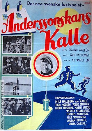 Anderssonskans Kalle 1934 movie poster Thor Modéen Tollie Zellman Anderssonskans Kalle Sigurd Wallén