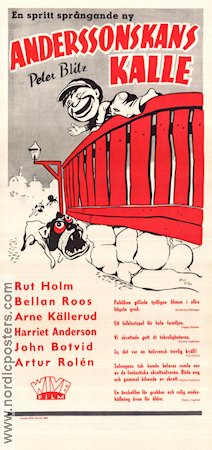 Anderssonskans Kalle 1950 poster Peter Blitz Rut Holm Kai Gullmar Harriet Andersson Rolf Husberg Hitta mer: Stockholm