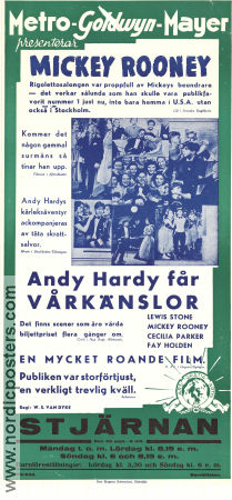 Andy Hardy får vårkänslor 1939 poster Lewis Stone Mickey Rooney Cecilia Parker WS Van Dyke