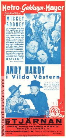 Andy Hardy i vilda västern 1938 poster Mickey Rooney Lewis Stone Fay Holden George B Seitz