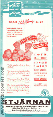 Andy Hardy´s Blonde Trouble 1944 movie poster Lewis Stone Mickey Rooney Fay Holden George B Seitz