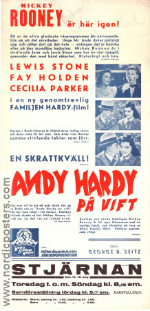 Andy Hardy på vift 1937 poster Lewis Stone Cecilia Parker Mickey Rooney George B Seitz