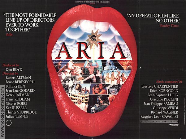 Aria 1987 poster John Hurt Robert Altman