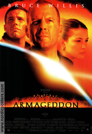 Armageddon 1998 movie poster Bruce Willis Billy Bob Thornton Ben Affleck Liv Tyler Michael Bay Find more: Jerry Bruckheimer