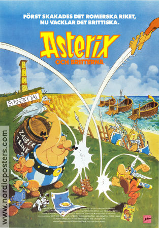 Asterix chez les Bretons 1986 movie poster Roger Carel Pino Van Lamsweerde Find more: Asterix Writer: Goscinny-Uderzo From comics Animation