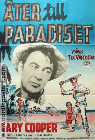 Return to Paradise 1953 movie poster Gary Cooper Barry Jones Roberta Haynes Mark Robson Beach