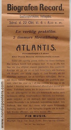 L´Atlantide 1922 movie poster Jacques Feyder