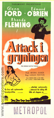 Attack i gryningen 1951 poster Glenn Ford Edmond O´Brien Rhonda Fleming Leslie Fenton