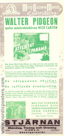 Attentat i Panama 1940 poster Walter Pidgeon Donald Meek Joseph Schildkraut Hitta mer: Nick Carter