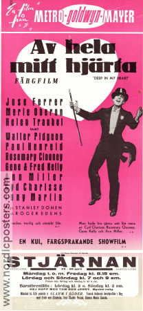 Av hela mitt hjärta 1954 poster José Ferrer Merle Oberon Helen Traubel Gene Kelly Stanley Donen Musikaler