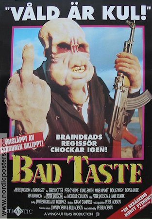 Bad Taste 1987 movie poster Terry Potter Peter Jackson Guns weapons