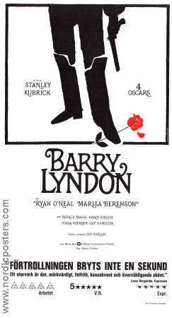 Barry Lyndon 1975 poster Ryan O´Neal Marisa Berenson Patrick Magee Stanley Kubrick