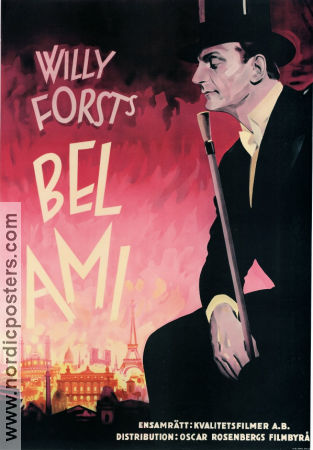 Bel Ami 1939 movie poster Olga Tschechowa Johannes Riemann Willi Forst