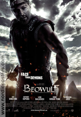 Beowulf 2007 movie poster Ray Winstone Crispin Glover Angelina Jolie Robert Zemeckis Find more: Vikings