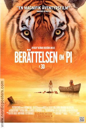 Life of Pi 2012 movie poster Suraj Sharma Irrfan Khan Ang Lee Cats Asia