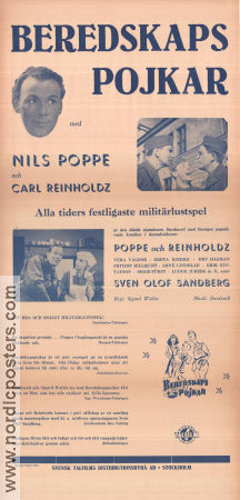 Beredskapspojkar 1940 movie poster Nils Poppe Carl Reinholdz Sven-Olof Sandberg Vera Valdor Sigurd Wallén