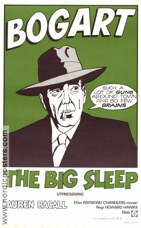 The Big Sleep 1946 movie poster Humphrey Bogart Lauren Bacall Howard Hawks Writer: Raymond Chandler Smoking
