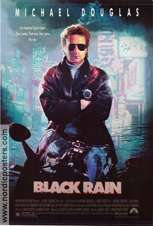 Black Rain 1989 movie poster Michael Douglas Andy Garcia Ken Takakura Ridley Scott Asia Mafia