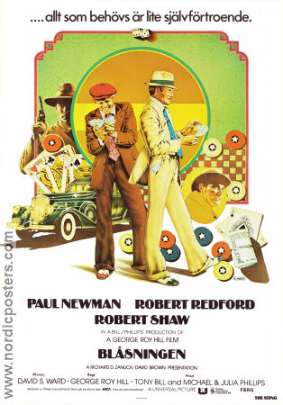 The Sting 1974 movie poster Paul Newman Robert Redford Robert Shaw George Roy Hill Money Gambling