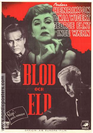 Blod och eld 1945 movie poster Sonja Wigert Anders Henrikson George Fant Inge Waern Anders Henrikson