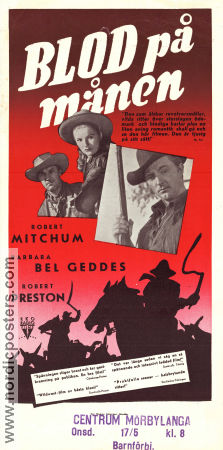 Blod på månen 1948 poster Robert Mitchum Barbara Bel Geddes Robert Preston Robert Wise