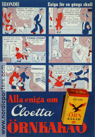 Blondie Cloetta choklad 1940 poster Find more: Blondie From comics