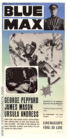 Blue Max 1966 movie poster George Peppard James Mason Ursula Andress John Guillermin War Planes