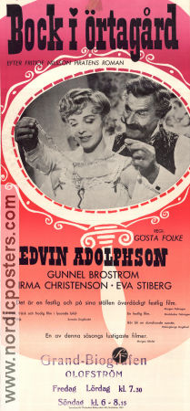 Bock i örtagård 1958 movie poster Edvin Adolphson Gunnel Broström Gösta Folke Writer: Fritiof Nilsson Piraten Find more: Skåne