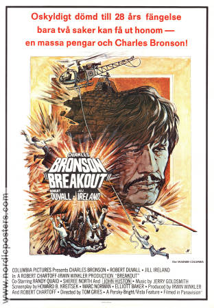Breakout 1975 movie poster Charles Bronson Robert Duvall Jill Ireland Tom Gries Planes